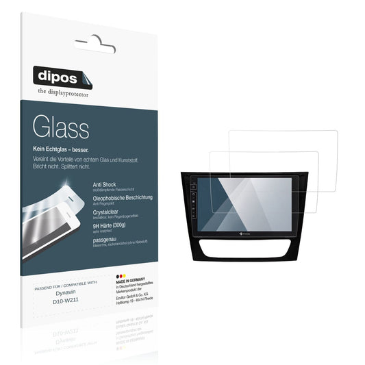 Klare Displayschutzfolie von dipos passend für Dynavin D10-W211, 9H kratzfest und blasenfrei montiert