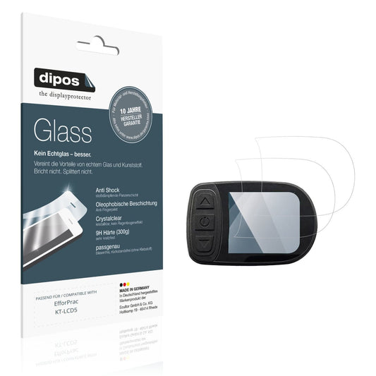 Klare Displayschutzfolie von dipos passend für EfforPrac KT-LCD5, 9H kratzfest und blasenfrei montiert