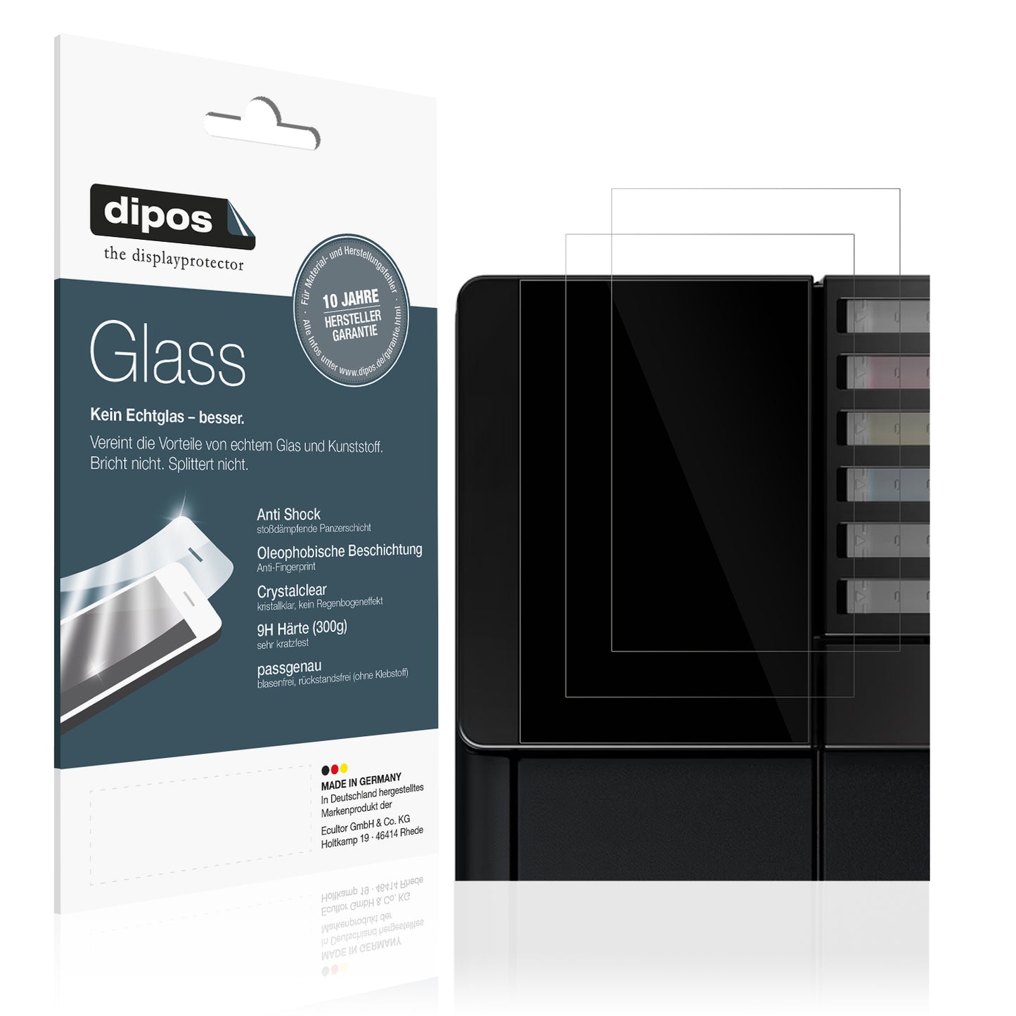Klare Displayschutzfolie von dipos passend für Epson EcoTank ET-8550, 9H kratzfest und blasenfrei montiert