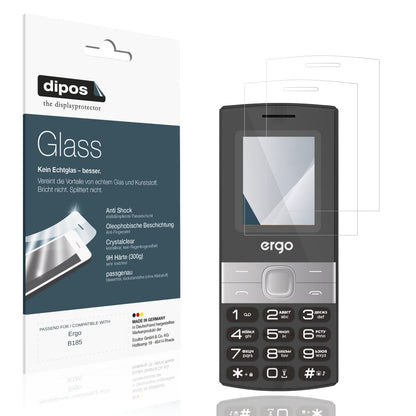Klare Displayschutzfolie von dipos passend für Ergo B185, 9H kratzfest und blasenfrei montiert
