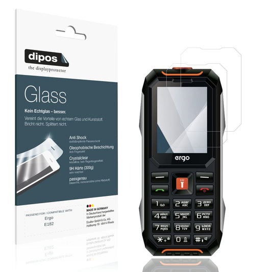 Klare Displayschutzfolie von dipos passend für Ergo E182, 9H kratzfest und blasenfrei montiert