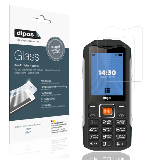 Klare Displayschutzfolie von dipos passend für Ergo E242, 9H kratzfest und blasenfrei montiert