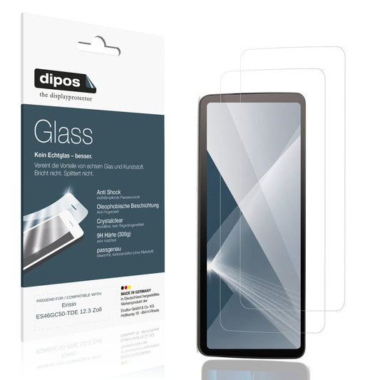 Klare Displayschutzfolie von dipos passend für Erisin ES46GC50-TDE 12.3 Zoll, 9H kratzfest und blasenfrei montiert