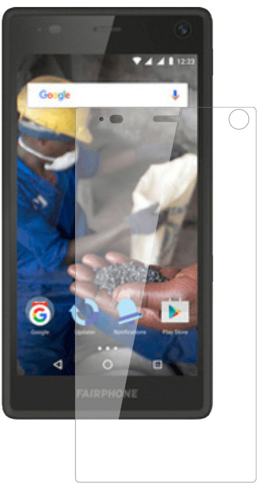Klare Displayschutzfolie von dipos passend für Fairphone 2, 9H kratzfest und blasenfrei montiert