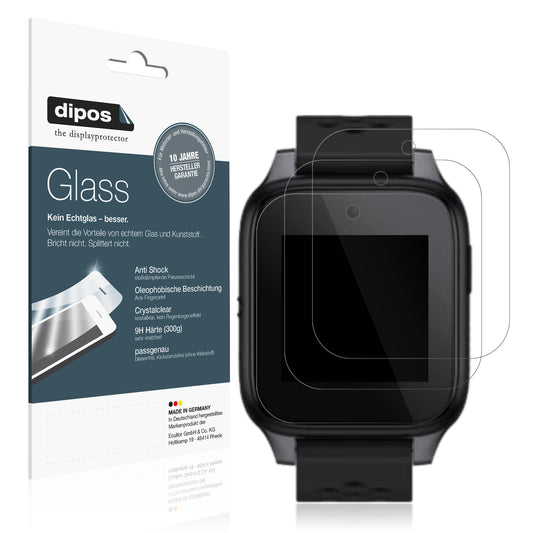 Klare Displayschutzfolie von dipos passend für Family Watch MT46, 9H kratzfest und blasenfrei montiert