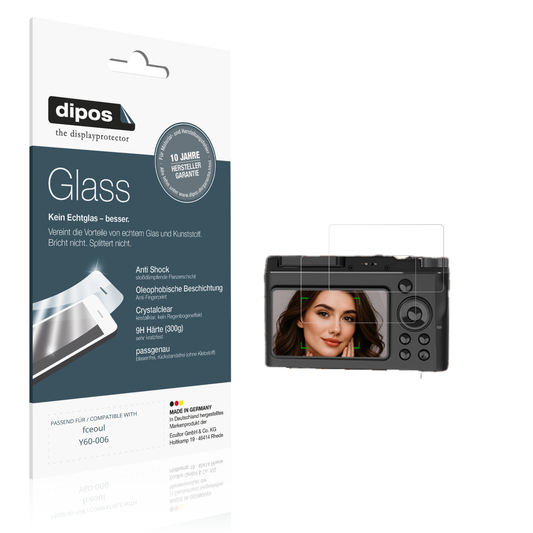Klare Displayschutzfolie von dipos passend für fceoul Y60-006, 9H kratzfest und blasenfrei montiert
