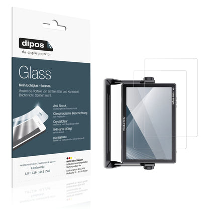 Klare Displayschutzfolie von dipos passend für Feelworld LUT 11H 10.1 Zoll, 9H kratzfest und blasenfrei montiert
