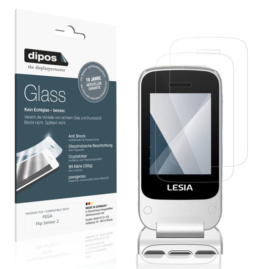 Klare Displayschutzfolie von dipos passend für FEGA Flip Senior 2, 9H kratzfest und blasenfrei montiert