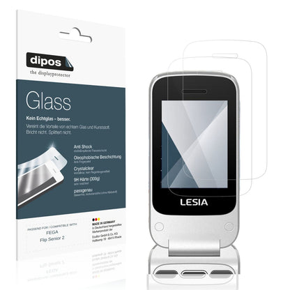 Klare Displayschutzfolie von dipos passend für FEGA Flip Senior 2, 9H kratzfest und blasenfrei montiert