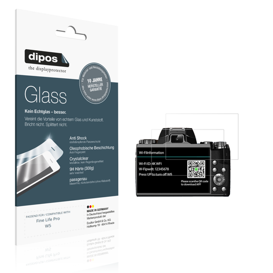 Klare Displayschutzfolie von dipos passend für Fine Life Pro W5, 9H kratzfest und blasenfrei montiert
