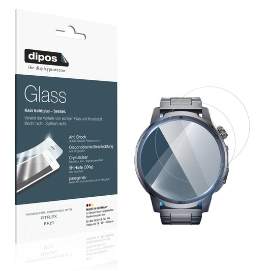 Klare Displayschutzfolie von dipos passend für FITFLEX EF19, 9H kratzfest und blasenfrei montiert