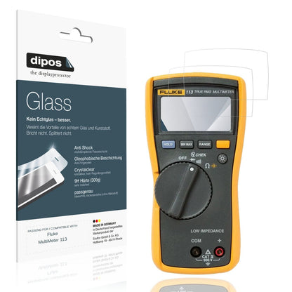 Klare Displayschutzfolie von dipos passend f�r Fluke MultiMeter 113, 9H kratzfest und blasenfrei montiert