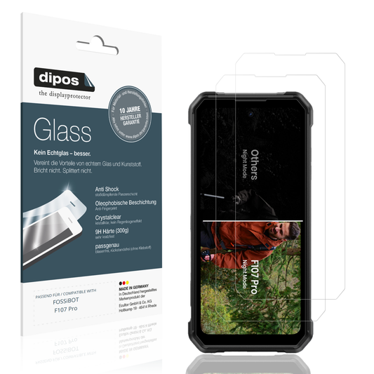 Klare Displayschutzfolie von dipos passend für FOSSiBOT F107 Pro, 9H kratzfest und blasenfrei montiert