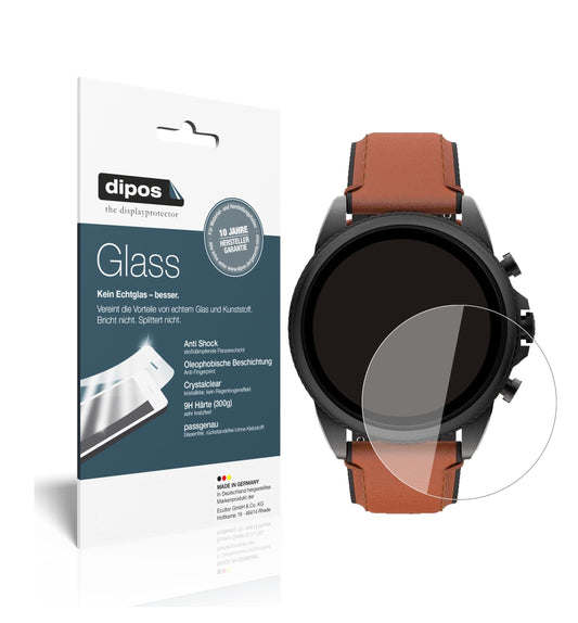Klare Displayschutzfolie von dipos passend für Fossil Gen 6 (44 mm) Smartwatch, 9H kratzfest und blasenfrei montiert