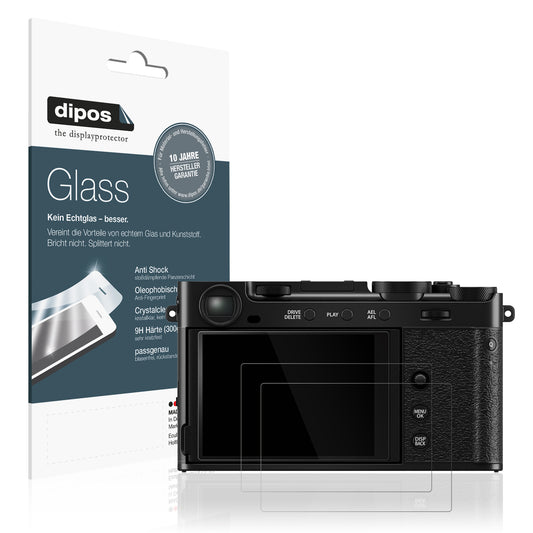 Klare Displayschutzfolie von dipos passend für Fujifilm X-E5, 9H kratzfest und blasenfrei montiert