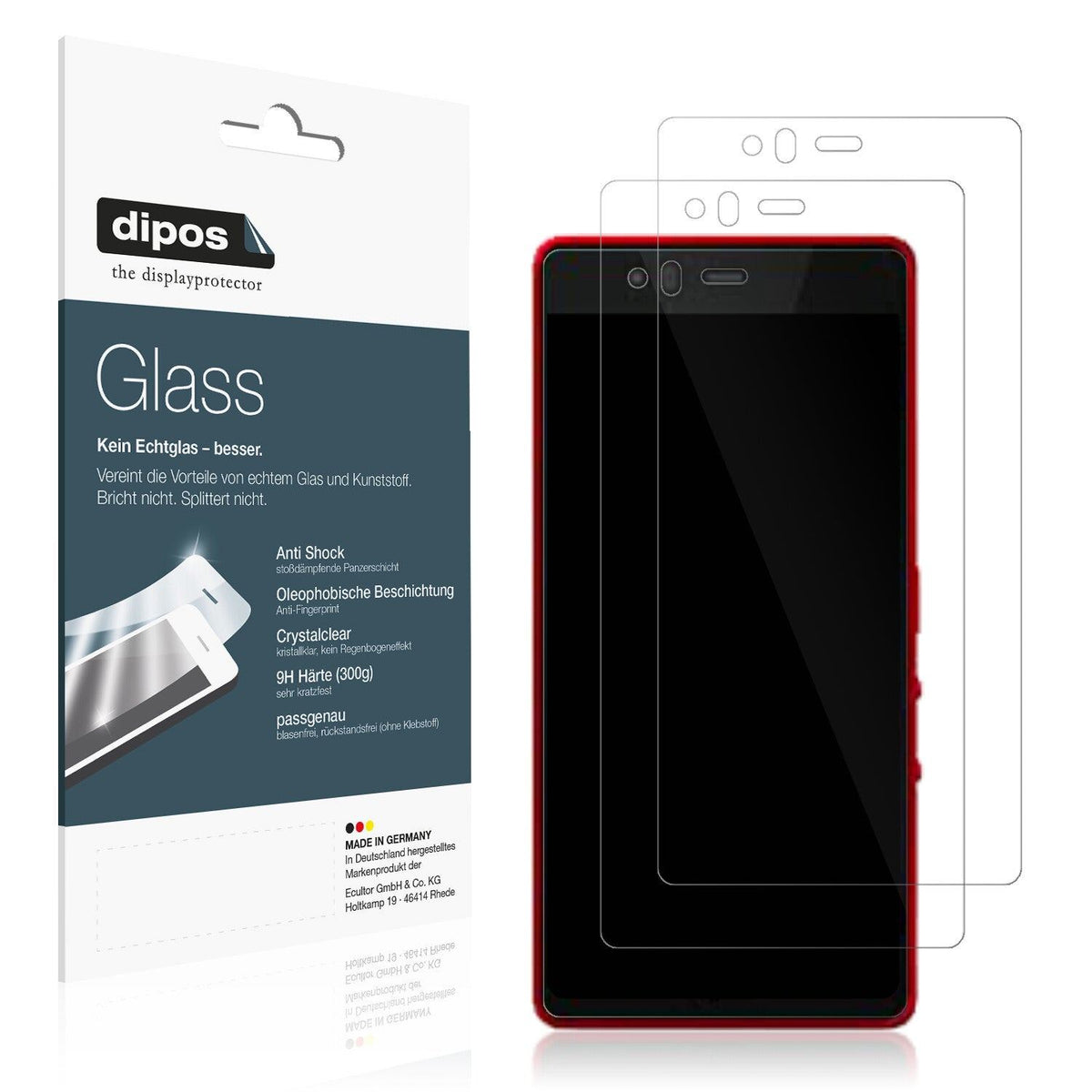 Klare Displayschutzfolie von dipos passend für Fujitsu Arrows M04, 9H kratzfest und blasenfrei montiert
