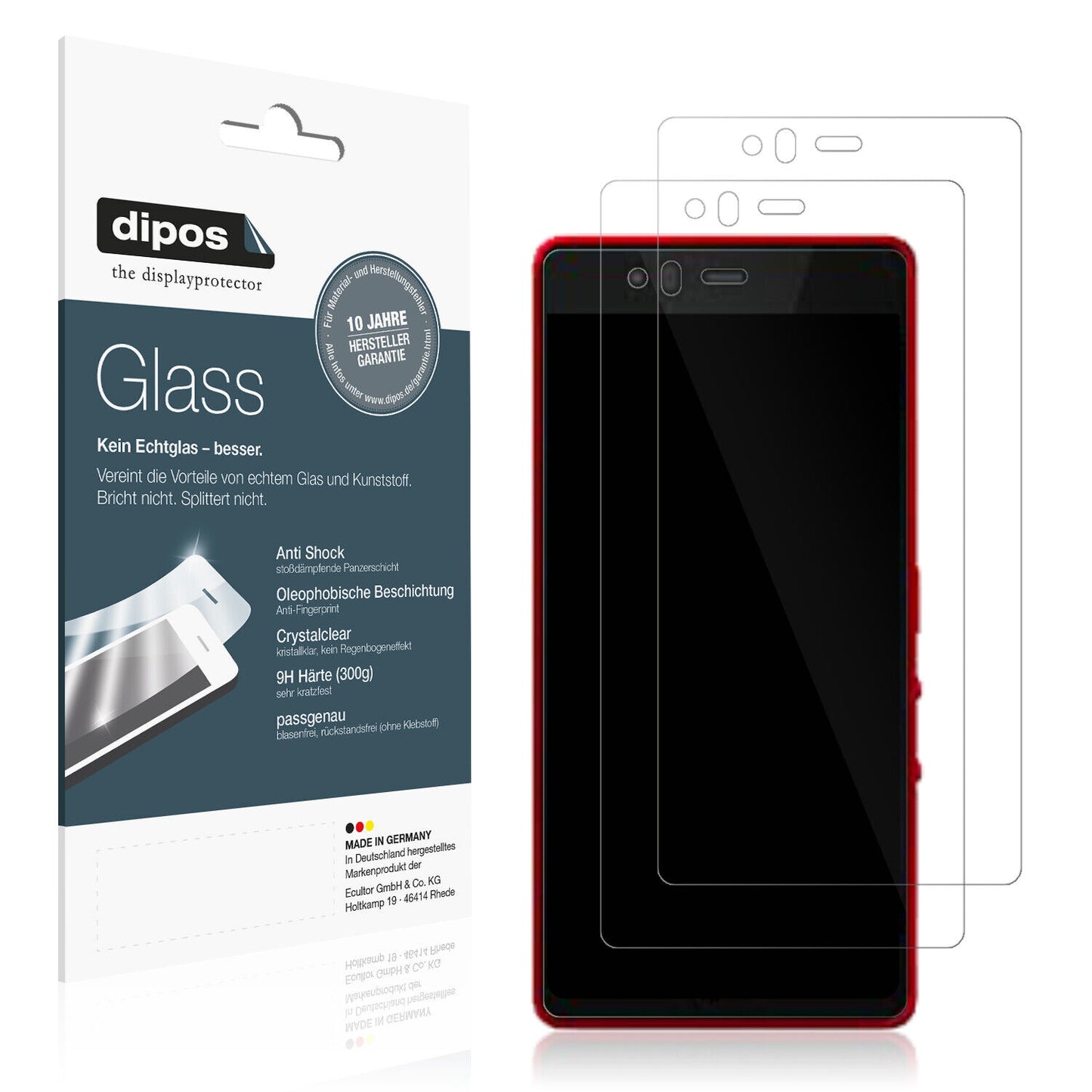 Klare Displayschutzfolie von dipos passend für Fujitsu Arrows M04, 9H kratzfest und blasenfrei montiert