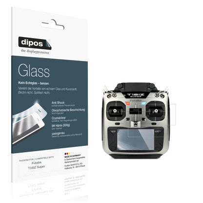 Klare Displayschutzfolie von dipos passend für Futaba T16IZ Super, 9H kratzfest und blasenfrei montiert