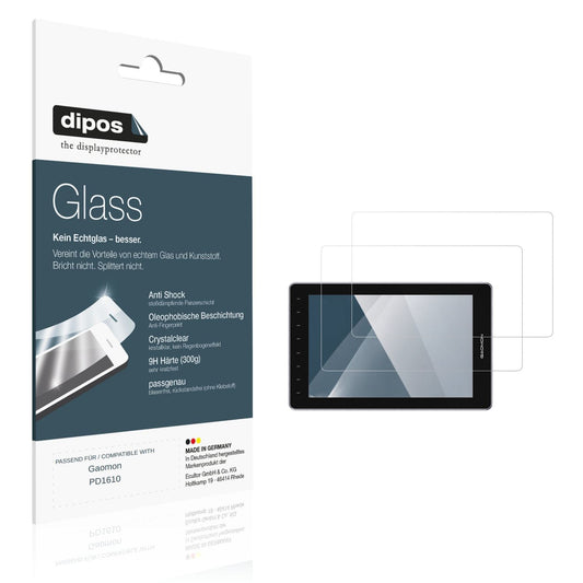 Klare Displayschutzfolie von dipos passend für Gaomon PD1610, 9H kratzfest und blasenfrei montiert