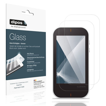 Klare Displayschutzfolie von dipos passend für Garmin Approach G80, 9H kratzfest und blasenfrei montiert