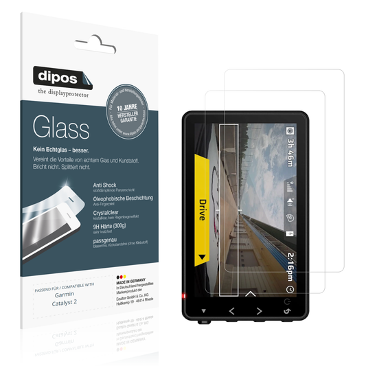Klare Displayschutzfolie von dipos passend für Garmin Catalyst 2, 9H kratzfest und blasenfrei montiert
