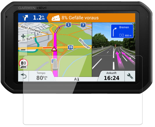 Klare Displayschutzfolie von dipos passend für Garmin Dezlcam 785 LMT-D EU, 9H kratzfest und blasenfrei montiert