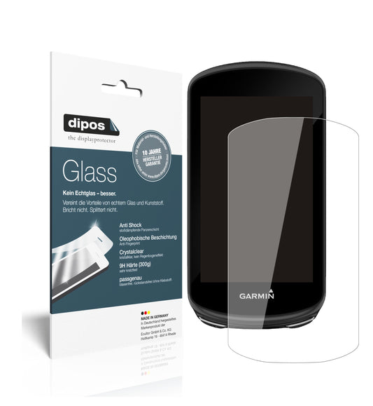Klare Displayschutzfolie von dipos passend für Garmin Edge 1030 Plus, 9H kratzfest und blasenfrei montiert