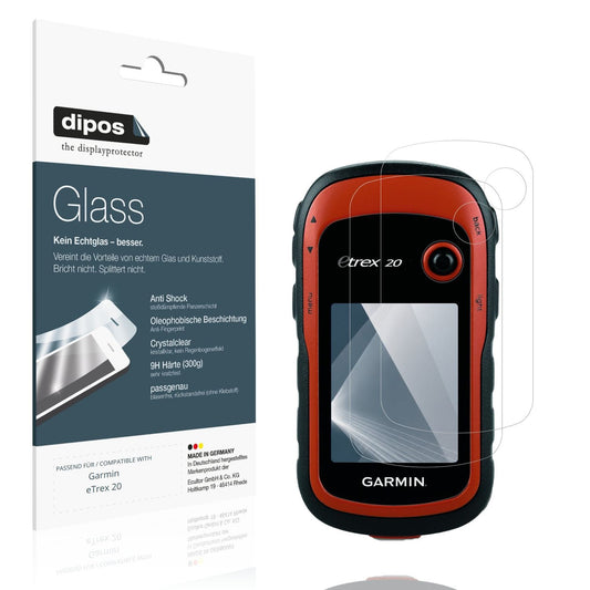 Klare Displayschutzfolie von dipos passend für Garmin eTrex 20, 9H kratzfest und blasenfrei montiert