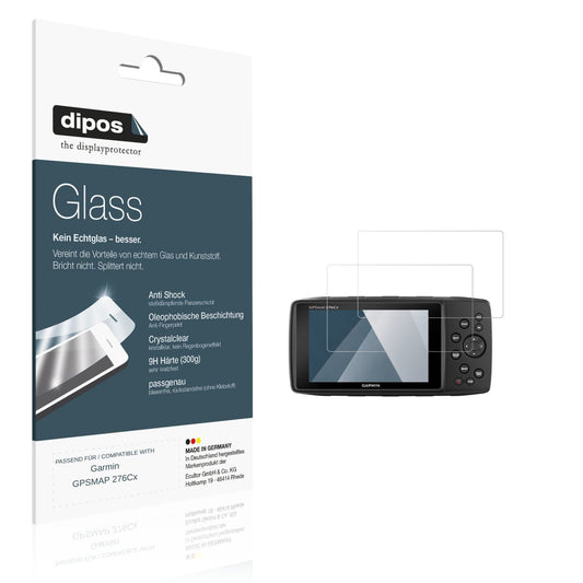 Klare Displayschutzfolie von dipos passend für Garmin GPSMAP 276Cx, 9H kratzfest und blasenfrei montiert