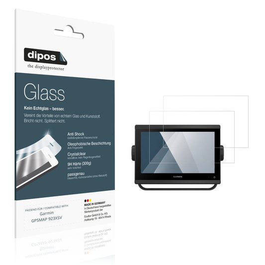Klare Displayschutzfolie von dipos passend für Garmin GPSMAP 923XSV, 9H kratzfest und blasenfrei montiert