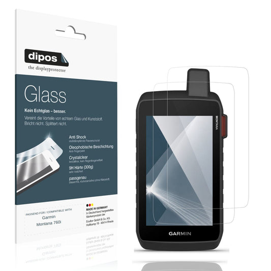 Klare Displayschutzfolie von dipos passend für Garmin Montana 760i, 9H kratzfest und blasenfrei montiert