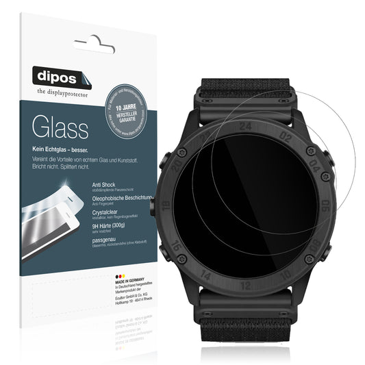 Klare Displayschutzfolie von dipos passend für Garmin Tactix Delta Solar Ballistic, 9H kratzfest und blasenfrei montiert