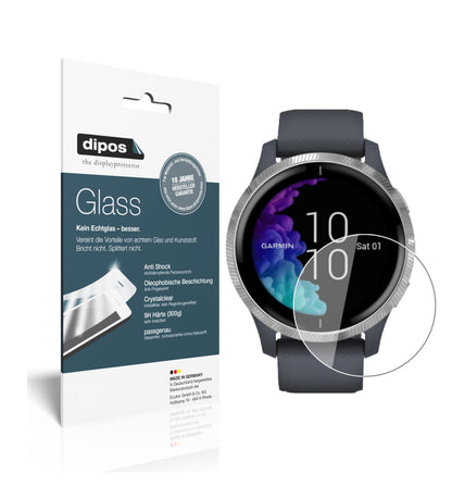 Klare Displayschutzfolie von dipos passend für Garmin Venu (43mm), 9H kratzfest und blasenfrei montiert