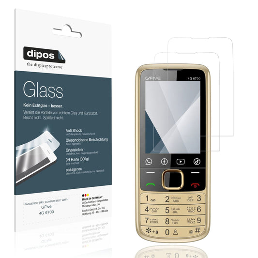 Klare Displayschutzfolie von dipos passend für GFive 4G 6700, 9H kratzfest und blasenfrei montiert