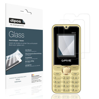 Klare Displayschutzfolie von dipos passend für GFive Gold New, 9H kratzfest und blasenfrei montiert