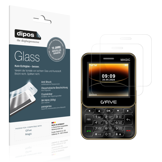 Klare Displayschutzfolie von dipos passend für GFive Magic, 9H kratzfest und blasenfrei montiert
