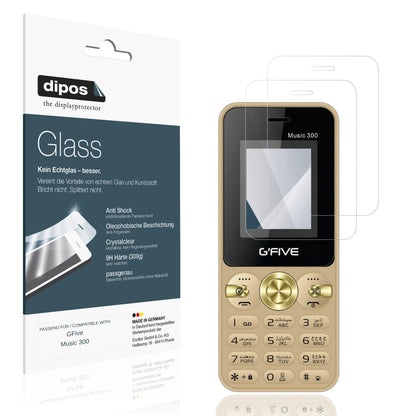 Klare Displayschutzfolie von dipos passend für GFive Music 300, 9H kratzfest und blasenfrei montiert