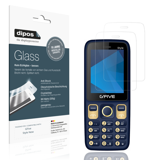Klare Displayschutzfolie von dipos passend für GFive Style New, 9H kratzfest und blasenfrei montiert