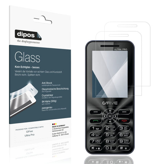 Klare Displayschutzfolie von dipos passend für GFive Ultra Pro, 9H kratzfest und blasenfrei montiert