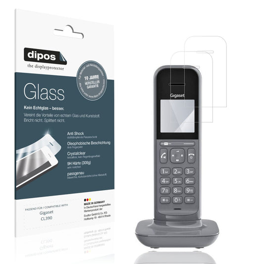 Klare Displayschutzfolie von dipos passend für Gigaset CL390, 9H kratzfest und blasenfrei montiert