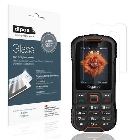 Klare Displayschutzfolie von dipos passend für Gigaset GLX8 Plus, 9H kratzfest und blasenfrei montiert