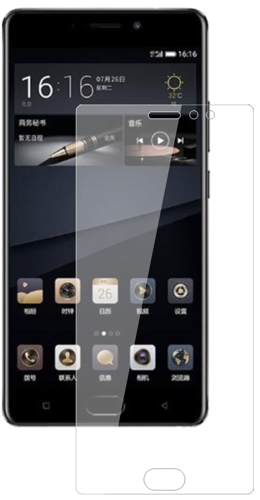 Klare Displayschutzfolie von dipos passend für Gionee M6S Plus, 9H kratzfest und blasenfrei montiert