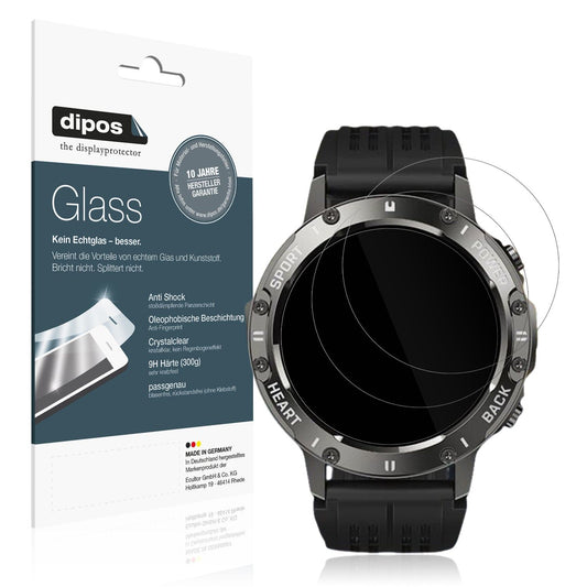 Klare Displayschutzfolie von dipos passend für Timu S81 1.39 Zoll, 9H kratzfest und blasenfrei montiert