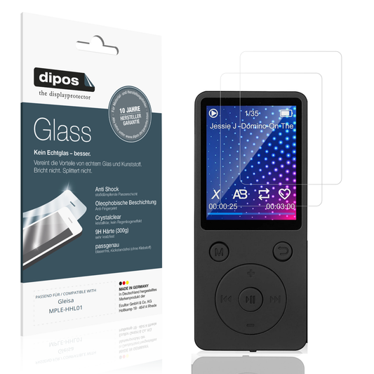 Klare Displayschutzfolie von dipos passend für Gleisa MPLE-HHL01, 9H kratzfest und blasenfrei montiert