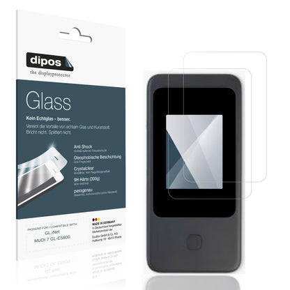 Klare Displayschutzfolie von dipos passend für GL.iNet MUDI 7 GL-E5800, 9H kratzfest und blasenfrei montiert