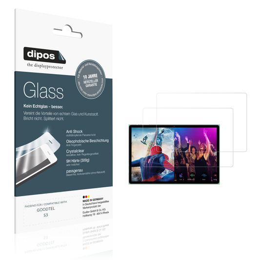Klare Displayschutzfolie von dipos passend für GOODTEL S3, 9H kratzfest und blasenfrei montiert