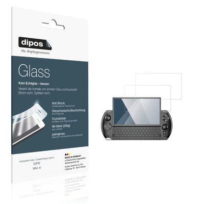 Klare Displayschutzfolie von dipos passend für GPD Win 4, 9H kratzfest und blasenfrei montiert