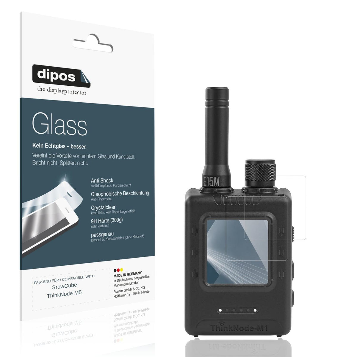 Klare Displayschutzfolie von dipos passend für GrowCube ThinkNode M5, 9H kratzfest und blasenfrei montiert