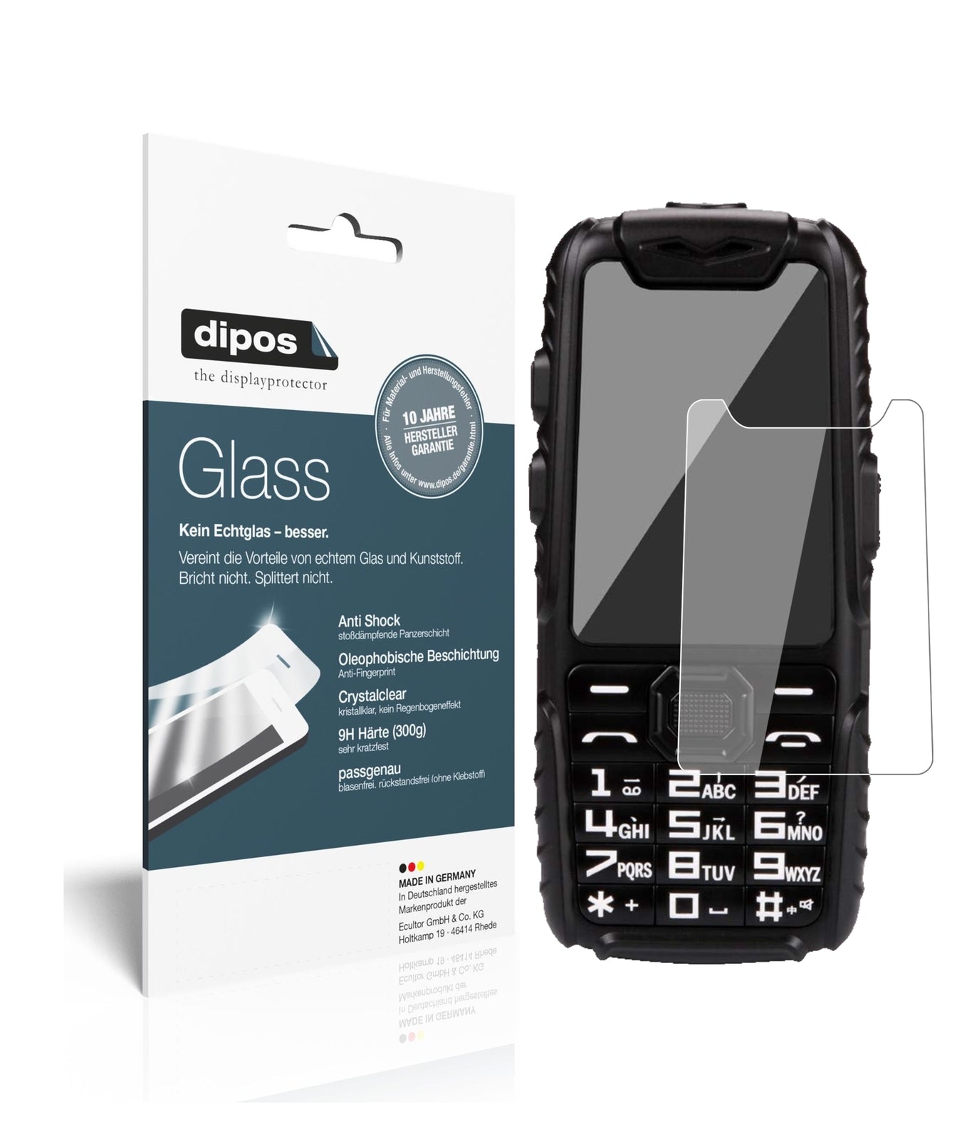 Klare Displayschutzfolie von dipos passend für Guophone A6, 9H kratzfest und blasenfrei montiert
