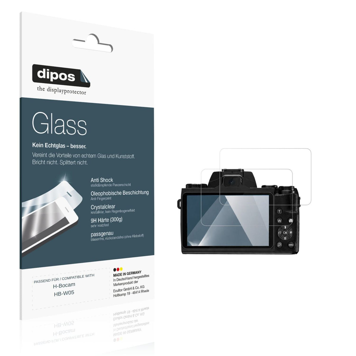 Klare Displayschutzfolie von dipos passend für H-Bocam HB-W05, 9H kratzfest und blasenfrei montiert